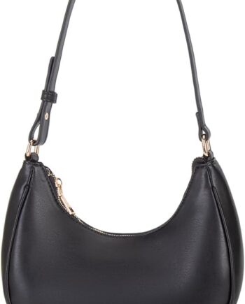 Crescent Shoulder Bags for Women Cute Hobo Tote Handbag Under the Arm Purses Mini Clutch Purse with Zipper Closure