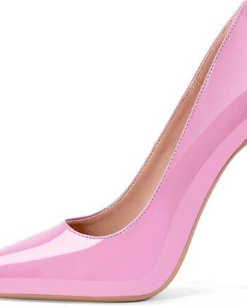 Women 4.7 Inch Pumps Pointy Closed Toe Stiletto Sexy High Heels Slip on Porm Party Wedding Dress Shoes