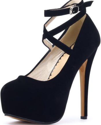 Women Ankle Strap Platform Party Closed Toe Dress High Heels Pumps