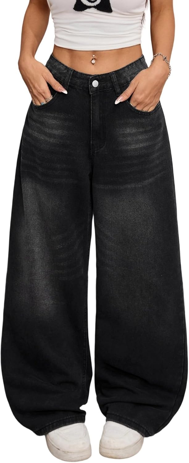 Women Baggy Jeans Wide Leg Denim Pants s Vintage Hip Hop Loose Long Trousers Streetwear