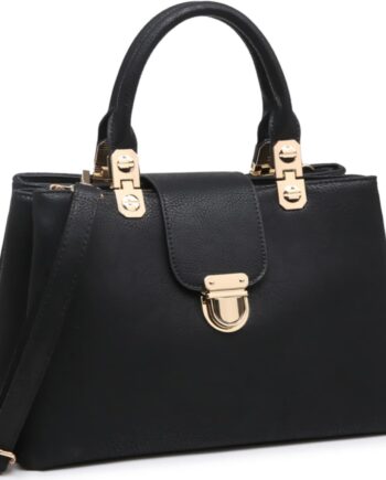 Women Satchel Handbags Top Handle Purse Medium Tote Bag Vegan Leather Shoulder Bag