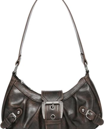 Women  Purse Top Handle Shoulder Bag Buckle Punk  Clutch Purses Bags