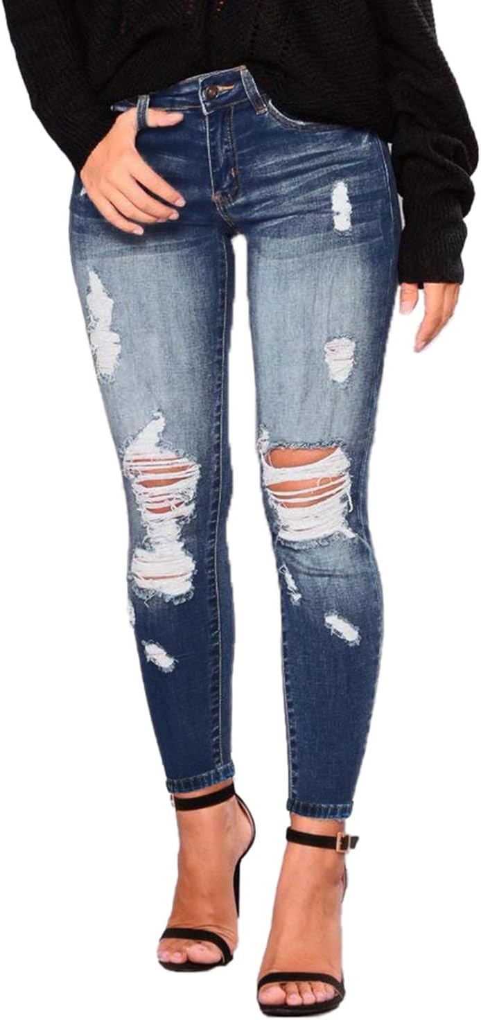 Women High Waisted Jeans for Women Ripped Stretch Skinny Butt Lifting Jeans Distressed Jeans Pants