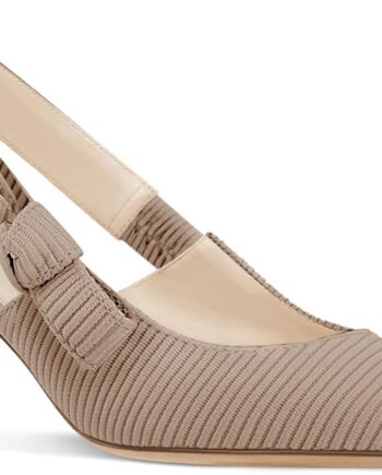 Women Slingback Kitten Heels Closed Pointed Toe Bowknot Knitted Slip On Work Pumps Dress Shoes