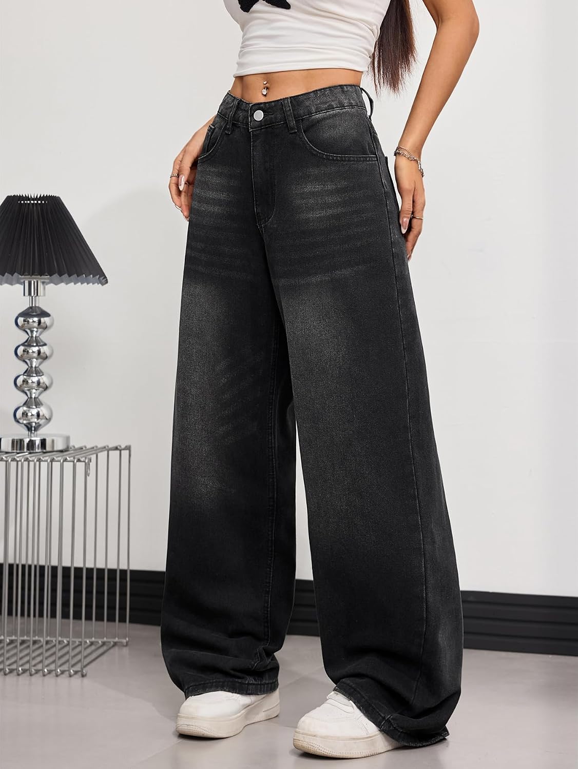 Women Baggy Jeans Wide Leg Denim Pants s Vintage Hip Hop Loose Long Trousers Streetwear